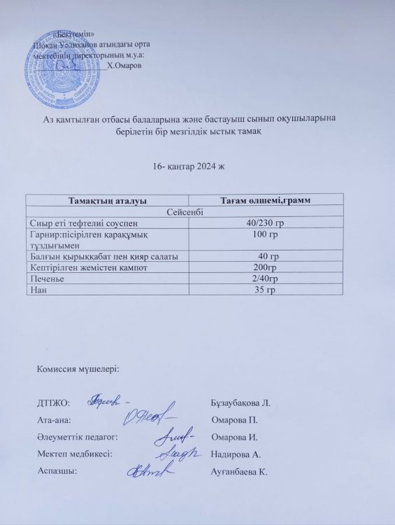Ас мәзірі