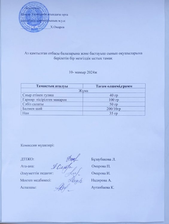 Ас мәзірі